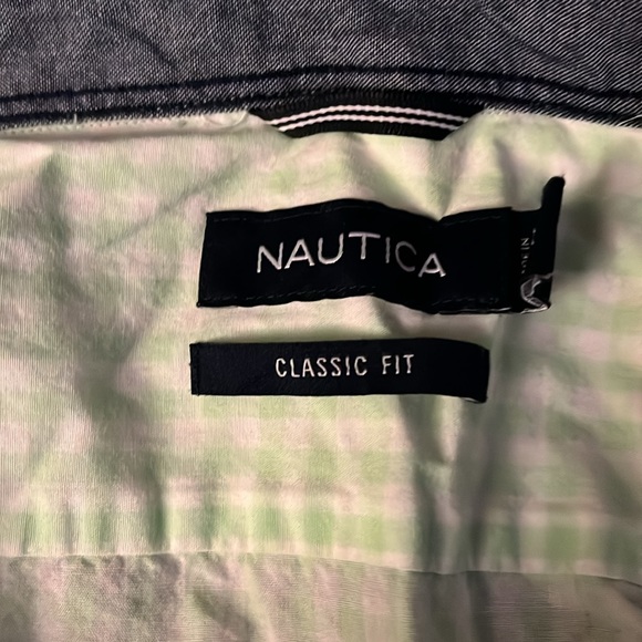 Nautical Men’s Xl dress shirt . Lime green in color ! Worn couple times. - Picture 2 of 2